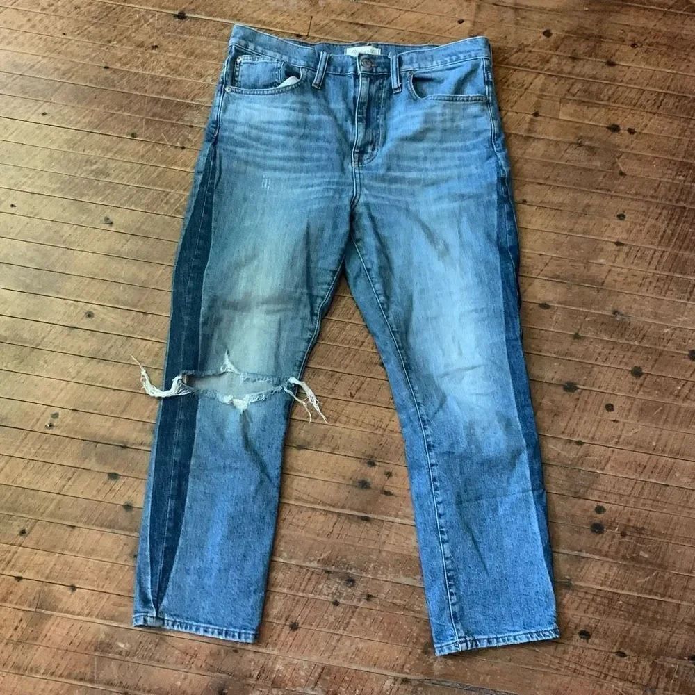 Madewell The High-Rise Slim Boy jean 29 side stripe normcore jeans